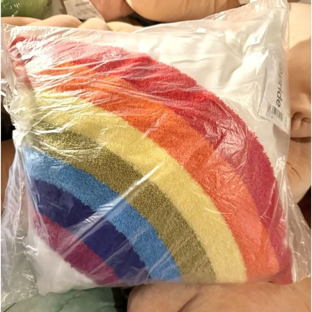 X2 NEW Target Pride Rainbow Throw Pillow 14x14 Inch Decorative Cushion NWT